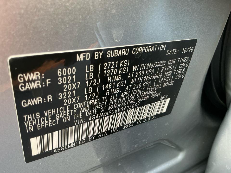 2027 Subaru Ascent Limited