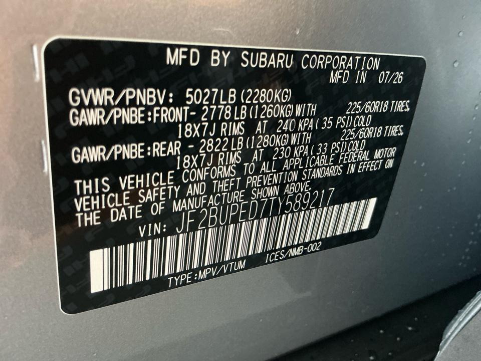 2026 Subaru Outback Touring