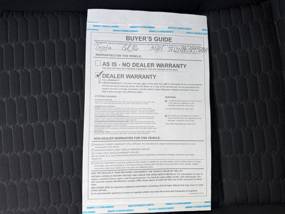2024 Toyota GR86 Manual (Natl)